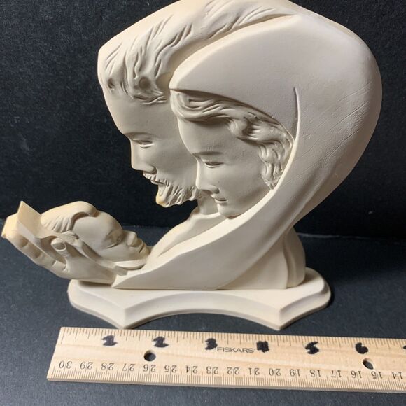 MCM Holy Family Jesus Mary Joseph Hard Plastic Decor Vintage - Picture 5 of 6